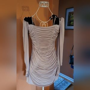 Body con dress tie straps and long sleeves